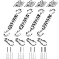 Befestigungssatz für Gartenmarkisen, Dreieck & Quadrat, Rechteck, robustes Befestigungszubehör für Sonnensegel aus Edelstahl Befestigungssatz für Gartenmarkisen, Dreieck & Quadrat, Rechteck, robustes Befestigungszubehör für Sonnensegel aus Edelstahl von ALOVEZ