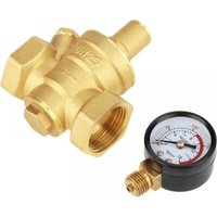 DN25 Einstellbarer Wasserdruckregler, Messing-Druckminderventil mit Manometer von ALOVEZ