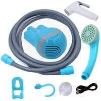 Decdeal Handbrause, wiederaufladbar per USB, 2 Düsen + 2200 mAh Akku, für Camping/Autowäsche/Pool, wasserdicht von ALOVEZ
