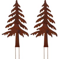 Dekorative Gartenbäume für Blumentopf - Gartendeko aus Metall - 20 cm - natürliche Rostpatina von ALOVEZ