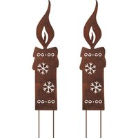 Dekorative Gartenkerzen für Blumentopf - Gartendeko aus Metall - 20 cm - natürliche Rostpatina von ALOVEZ