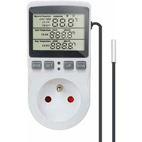 Digitaler Temperaturregler Thermostat Steckdose Heizung Kühlung mit Sonde, LCD Temperaturregler Steckdose Timer für Aquarium Inkubator Gewächshaus von ALOVEZ