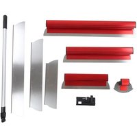 Professionelles Verputzwerkzeug-Set - Edelstahlklingen + Teleskopstiel - Für Gips, Zement und Wandfarbe - Aufbewahrungskoffer aus Kunststoff - Ideal von ALOVEZ