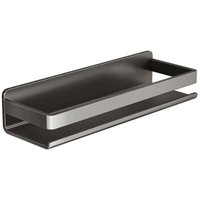 Duschablage, hoher Geländerhalter, Wandregal aus Metall, 30 x 13 x 7,7 cm (grau) von ALOVEZ