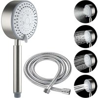 Duschkopf, Edelstahl-Antikalk-wassersparende Hochdruck-Handbrause, 2 m Schlauch, flexible Dusche, einfache Installation und Reinigung, Badezimmer/WC von ALOVEZ