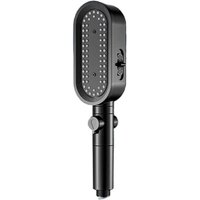 Duschkopf mit Stopptaste, Hochdruck-Duschkopf, eingebaute Filterkartusche, Badezimmerzubehör, Handbrause mit 3 Modi (schwarz) von ALOVEZ