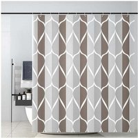 Duschvorhang, Waschbar, Wasserdichter Stoff, Duschvorhänge, Maschinenwaschbar, Polyester, Mit 12 Ringen + Einem Magnetseil (Grau, 180 x 200 cm) von ALOVEZ
