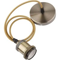E27 Fassung - Pendelleuchte im Antik-Stil - Vintage Retro Pendelleuchte - Geflochtenes Kabel - Bronze E27 Fassung - Pendelleuchte im Antik-Stil - Vintage Retro Pendelleuchte - Geflochtenes Kabel - Bronze von ALOVEZ