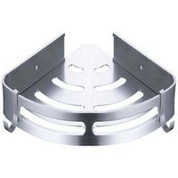 Eck-Duschregal aus Metall ohne Bohren, mit Duschhalterung, rostfrei, selbstklebend, für Badezimmerartikel (Silber), 2 Stück von ALOVEZ