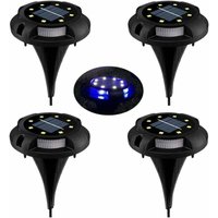 Solar-LED-Rasenleuchte, 8 LEDs, 4er-Pack, Strahler, Solar-Gartenlampe, wasserdicht, IP65, dekoratives Rasenlicht für Wege, Garten, Terrasse, Hof, von ALOVEZ