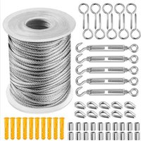 Edelstahl-Hängeseil-Set, 50 m Metallkabel, Rankgitter-Set für Kletterpflanzen, Metallkabel für Treppengeländer – 1 von ALOVEZ