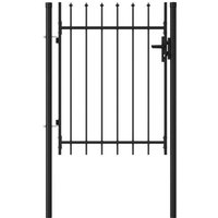 Einzeltor mit Spitzspitze Stahl 1x1,2 m Schwarz Einzeltor mit Spitzspitze Stahl 1x1,2 m Schwarz von ALOVEZ