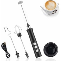 Elektrischer Milchaufschäumer, Handheld, 3-in-1-USB-aufladbarer Schneebesen, 3 Geschwindigkeiten einstellbar mit 3 Edelstahl-Rührköpfen, elektrischer Elektrischer Milchaufschäumer, Handheld, 3-in-1-USB-aufladbarer Schneebesen, 3 Geschwindigkeiten einstellbar mit 3 Edelstahl-Rührköpfen, elektrischer von ALOVEZ
