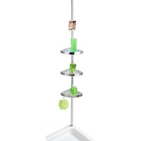 Étagère d'angle de Douche télescopique Premium WENKO, 3 Paniers de Douche, sans perçage et réglable en Hauteur, Aluminium - Plastique, 27,5x70-260x20 von ALOVEZ