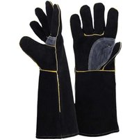 Extrem feuer- und hitzebeständige Handschuhe, Leder mit Kevlar-Nähten, perfekt für Kamin, Herd, Ofen, Grill, Schweißen, BBQ, MIG, Topflappen, von ALOVEZ