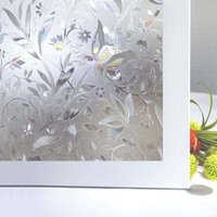 Fensterfolie Elektrostatische Folie Sichtschutz Anti-UV Dekorative Fensterfolie Anti-Peep Verdunkelung mit Tulpenblumenmuster für Glas und Verglasung von ALOVEZ