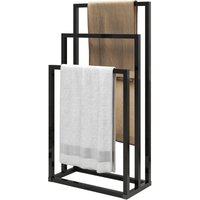 Freistehender Handtuchhalter – 3-stufiger Metall-Organizer für Bade- und Handtücher, Badezimmerzubehör, Schwarz Freistehender Handtuchhalter – 3-stufiger Metall-Organizer für Bade- und Handtücher, Badezimmerzubehör, Schwarz von ALOVEZ