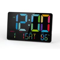 Große digitale Wanduhr, digitale Kalenderuhr mit Fernbedienung, LED-Digitaluhr, einstellbare Helligkeit von ALOVEZ