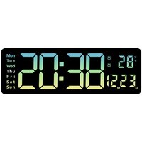 Alovez - Große digitale Wanduhr mit einstellbarer Helligkeit led Digitaluhr Blau von ALOVEZ