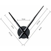 Alovez - Große schwarze Einzeiger-Wanduhr ohne Ziffern, Langzeiger-Uhrwerk mit 31,5 cm Länge von ALOVEZ