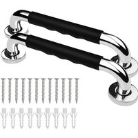Haltegriff für die Toilette, 30 cm, 2er-Set, rutschfester Haltegriff für das Badezimmer, Dusch-/Badewannenstangen, Handlaufstütze aus Edelstahl, Haltegriff für die Toilette, 30 cm, 2er-Set, rutschfester Haltegriff für das Badezimmer, Dusch-/Badewannenstangen, Handlaufstütze aus Edelstahl, von ALOVEZ