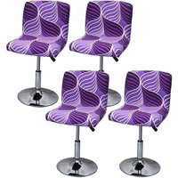 Stretch-Barhockerbezug mit Rückenlehne für drehbaren Esszimmerstuhl (Farbe: 1, Größe: 4 Stück) von ALOVEZ