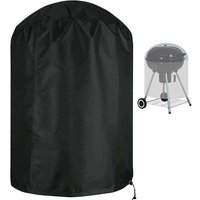 Abdeckung für Holzkohlegrills, wasserdichte Abdeckplane für Outdoor-Grill, Runde Grillabdeckung 58x77 cm, Schwarz von ALOVEZ