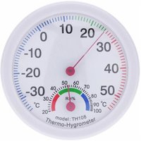 Indoor Outdoor Thermometer Temperatur Meter Hygrometer Feuchtigkeit Uhr Form Weiß von ALOVEZ