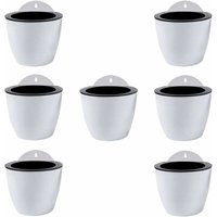 Selbstbewässernde Hängepflanzgefäße, 7er-Set, Wanddekoration, Blumentopf, für drinnen und draußen, Wanddekoration, Fenster, weißer Kunststoff, Selbstbewässernde Hängepflanzgefäße, 7er-Set, Wanddekoration, Blumentopf, für drinnen und draußen, Wanddekoration, Fenster, weißer Kunststoff, von ALOVEZ