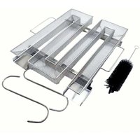 Kaltrauchgenerator aus Edelstahl mit 2 Fleischhaken + 1 Reinigungsbürste – Smoker für BBQ-Grills, Barbecues, wiederverwendbare Räucherboxen (22,5 x von ALOVEZ