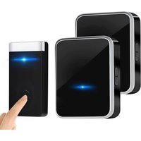 Alovez - Keine Batterien erforderlich] Kabellose Türklingel, wasserdichtes elektronisches Türklingel-Set mit 2 Plug-in-Empfängern, 150 m Reichweite, von ALOVEZ
