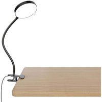 Klemmlampe mit Adapter, 3 Farben und 10 Helligkeiten, Schreibtischlampe mit USB-Kabel, Leselampe zum Lesen im Bett, flexible PC-Lampe, Schwarz von ALOVEZ