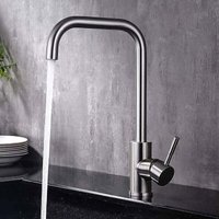 Küchenarmatur, 360° drehbarer Wasserhahn aus Edelstahl, geeignet für Einzel- und Doppelspülen, geeignet für Warm- und Kaltwasser, von ALOVEZ