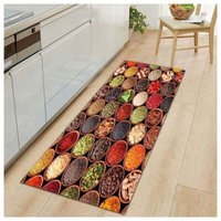 Küchenmatten-Serie Gewürze und Geschirr rutschfeste Küchenmatte vor der Spüle rutschfeste Bodenmatte saugfähig waschbar Dekomatte 40 x 120 cm Küchenmatten-Serie Gewürze und Geschirr rutschfeste Küchenmatte vor der Spüle rutschfeste Bodenmatte saugfähig waschbar Dekomatte 40 x 120 cm von ALOVEZ