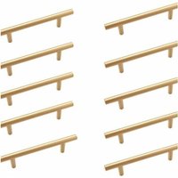 Alovez - Küchenschrankgriff Gold Schrankgriff Messing Küchentürgriff Schubladenabstand: 128x200mm 10 Griffe von ALOVEZ