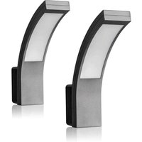 LED Außenwandleuchte - 2er Set - Anthrazit Außenbeleuchtung 12W 1100lm 5800K - IP65 Wandleuchte - 240x80x60mm LED Außenwandleuchte - 2er Set - Anthrazit Außenbeleuchtung 12W 1100lm 5800K - IP65 Wandleuchte - 240x80x60mm von ALOVEZ