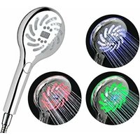 Alovez - LED-Duschkopf, Farbwechsel-Duschkopf mit digitaler LCD-Temperaturanzeige, Badezimmer-Duschköpfe, Chrom-Handbrause, große Dusche mit 3 Modi von ALOVEZ