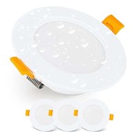 LED Einbaustrahler LED Deckenstrahler IP54 für Badezimmer, Feuchträume, Kaltweiß 6000k, 3er Set Extra Flache Runde LED Strahler 7 Watt (7W) / 700 von ALOVEZ