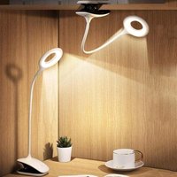 LED-Leselampe zum Anklipsen, Schreibtischlampe für Kinder mit flexiblem Hals, wiederaufladbar über USB, für eReader, zum Lernen und Arbeiten, Weiß LED-Leselampe zum Anklipsen, Schreibtischlampe für Kinder mit flexiblem Hals, wiederaufladbar über USB, für eReader, zum Lernen und Arbeiten, Weiß von ALOVEZ