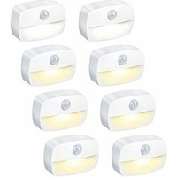 LED Nachtlicht mit Bewegungsmelder, [8 Stück] Kinder Nachtlampe, An/Aus, Schrankbeleuchtung mit Kleber, für Kinderzimmer, Schlafzimmer, Flur von ALOVEZ