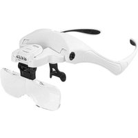 LED-beleuchtete Lupe, 5 abnehmbare Linsen 1,0-fach – 3,5-fach austauschbar, 2 Helligkeitsstufen, Vergrößerungswerkzeug für Leiterplatten, Uhren und von ALOVEZ