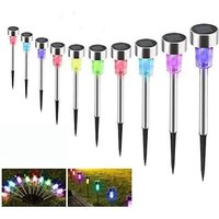 Solar-Gartenleuchte für den Außenbereich, 10 Stück, kabellose LED-Gartenlampe, Dekoration, solarbetriebene Beleuchtung für Rasenwege, wasserdicht, von ALOVEZ