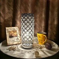 Kristalllampe, Nachttischlampenschirm, Kreative Mode Kristall Silber Tischlampe, Für Hotel Schlafzimmer Wohnzimmer Kommodenregal (Ohne Glühbirne) - RW Kristalllampe, Nachttischlampenschirm, Kreative Mode Kristall Silber Tischlampe, Für Hotel Schlafzimmer Wohnzimmer Kommodenregal (Ohne Glühbirne) - RW von ALOVEZ