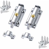 Schiebetürriegelschloss aus Edelstahl, Toilettentürschloss aus Edelstahl für Badezimmertüren und Fenster, Federknopfentriegelung, 4 Schiebetürriegelschloss aus Edelstahl, Toilettentürschloss aus Edelstahl für Badezimmertüren und Fenster, Federknopfentriegelung, 4 von ALOVEZ