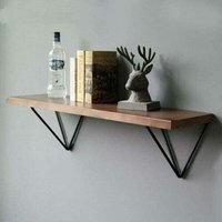 Set mit 2 geometrischen Prismen-Regalhalterungen aus Metall im Mid-Century-Stil, dreieckig, Schwarz, dick, Wandmontage Set mit 2 geometrischen Prismen-Regalhalterungen aus Metall im Mid-Century-Stil, dreieckig, Schwarz, dick, Wandmontage von ALOVEZ