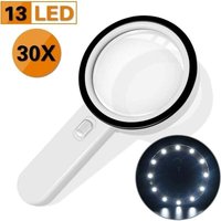 Loupe d'appréciation à fort grossissement 13 lumières Diamètre 125 13 lumières avec inspection uv des billets von ALOVEZ
