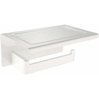 Moderner Toilettenpapierhalter mit Ablage aus Edelstahl 304, langlebig, weiche weiße Farbe in modernem Design, Dekoration, ideal für Badezimmer, Moderner Toilettenpapierhalter mit Ablage aus Edelstahl 304, langlebig, weiche weiße Farbe in modernem Design, Dekoration, ideal für Badezimmer, von ALOVEZ
