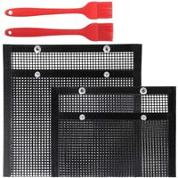 Netz-Kochbeutel für Grill/Barbecue im Freien, strapazierfähig, antihaftbeschichtet, wiederverwendbar und leicht zu reinigen, 2227 cm + 2414 cm + 1 von ALOVEZ