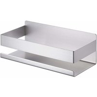 Alovez - Nicht gebohrtes Badezimmerregal SUS304 Edelstahl Duschregal selbstklebendes Wandregal 23CM gebürstet, von ALOVEZ
