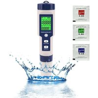 PH-Meter, 5-in-1-PH/TDS/EC/Salzgehalt/Temperaturmessgerät, Wasserqualitäts-Monitor-Tester für Pools, Hydrokultur, Trinkwasser, Aquarien PH-Meter, 5-in-1-PH/TDS/EC/Salzgehalt/Temperaturmessgerät, Wasserqualitäts-Monitor-Tester für Pools, Hydrokultur, Trinkwasser, Aquarien von ALOVEZ